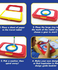 Jumbo Spiral Gear Art Kit for Kids 3 And Up - instructions for using the spiral drawing tablet and gears with markers