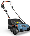 2 In 1 Electric Dethatcher And Scarifier For Lawn Care With A Handy Walk Behind Design, 15 Inch Width, 13 Amp Power, Includes 13.2 Gallon Collection Bag