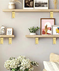 50Pcs Heavy Duty Wall Mounted Table And Shelf Bracket Set for modern home decor with floating shelves on a living room wall