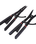 Heavy Duty 16 Inch Circlip Pliers Set 2 Pack Internal and External Snap Ring Pliers With 0 15 45 90 Degree Tips Heat Treated Steel Black Oxide Finish