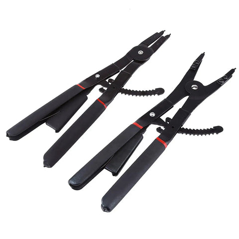 Heavy Duty Pro Grade Snap Ring Pliers Set With Internal And External Circlip Pliers 16 Inch Tool Kit Removable Tips. 