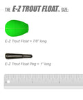 Original Slotted Trout Floats For Trout And Panfish With Easy Depth Adjustment 36 Pack Great For Drifting Small Jigs Or Live Bait Tackle Box Must Have shown with ruler and descriptions