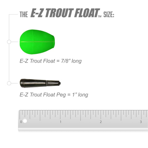 Original Slotted Trout Floats For Trout And Panfish With Easy Depth Adjustment 36 Pack Great For Drifting Small Jigs Or Live Bait Tackle Box Must Have shown with ruler and descriptions