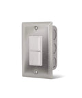 Single Duplex Stack Switch In Wall Control For Indoor Use 120 To 277 VAC 20 Amps Max with metal plate, side view