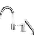 3 Hole Deck Mount Roman Tub Faucet With Hand Shower Chrome Finish Solid Brass Body Includes Valve And 59 Inch Hose For Easy After Bath Rinse Kid Friendly And Pet Friendly Bath Time Comfort With 1.8 GPM Flow