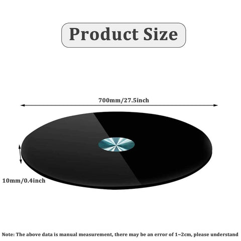 360 Degree Swivel Lazy Susan Turntable For Dining Table With Glass Serving Plate Stable And Anti Tilt Design Fits 27.5 Inch Black Finish