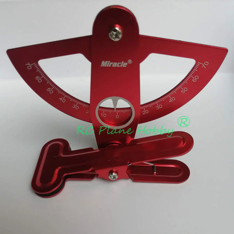 Red anodized CNC aluminum RC Plane Throw Meter DIY Tool Anodized Aluminum Throw Gauge For Precise Control Surface Throw Measuring Ideal For RC Models Drones And Remote Control Toys CNC Quality Build For Hobbyists