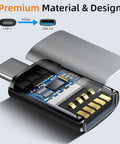 Internal view of USB C Adapter Car Charger OTG Converter For MacBook Pro Air 2024 Samsung Notebook, showing electronic components.