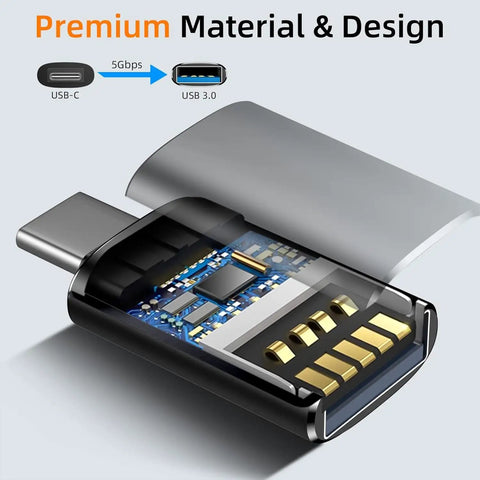 Internal view of USB C Adapter Car Charger OTG Converter For MacBook Pro Air 2024 Samsung Notebook, showing electronic components.