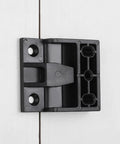 10 Pack Push In Panel Connectors For Furniture Quick Fit Bracket Clips For Kitchen Cabinets Wardrobes Beds Tables And Storage Units Press In For Easy Install And Strong Hold, black plastic connector mounted on white surface
