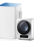 Straight Up Solid Portable Washer And Dryer Combo, 18 Lbs Full Automatic Machine, 1600 Rpm Spin Speed, Compact design in white with control panel.