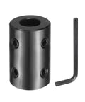 Rigid Shaft Coupling 5/8 Bore, 1-1/4 OD, 2 Inch Length, Black Oxide Steel, Set Screw Coupler With Hex Wrench for 3D Printers and Stepper Motors