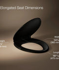 ReadyLatch Elongated Toilet Seat With Slow Close Quiet Lid, Contoured Grip Tight Bumpers, Above Bowl Installation Hardware