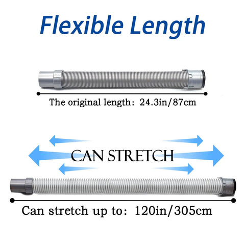 Heavy Duty Vacuum Hose For Navigator Series Vacuum Cleaners with flexible, stretchable design from 24.3in to 120in.