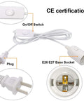 Plug In Pendant Light Kit With 9.8 Ft Cord And On Off Switch Retro Industrial Hanging Lights E26 E27 Socket For Living Room And Bedroom White 2 Pack In Your Home showing socket and switch details