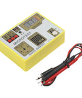 Multifunction Watch Pulse Tester Kit For Quartz Movement Accuracy Checks And Demagnetizing, yellow device with diagnostic cables