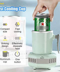 Portable Electric Drink Chiller With Aluminum Mug Keeps Your Beverages Ice Cold Fridge Free for beer can cooling at home.