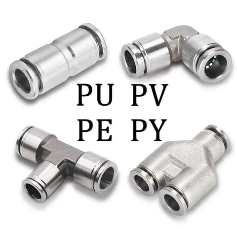 Heavy Duty Rust Proof 304 Stainless Steel Pneumatic Air Hose Fittings With Quick Release Coupling, various shapes for high pressure connections.
