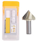 Top Tier 90 Degree V Groove Router Bit With 1/2 Inch Shank For Woodworking Projects, includes packaging and bit details.