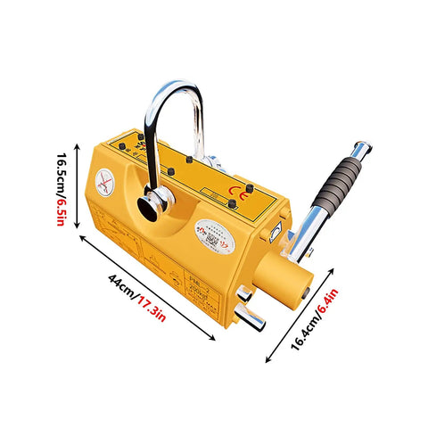 Rugged 3 Ton Permanent Lifting Magnet With Quick Release Lever For Thick Steel Plates Cylinders And Iron Bars Heavy Duty Neodymium Hoist Grip side view