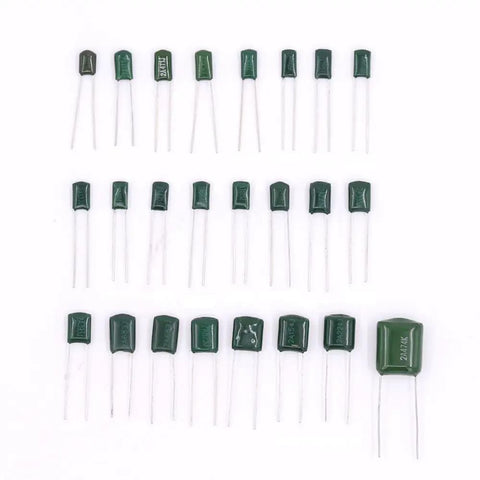 Value Packed Polyester Film Capacitor Assortment Kit With 700 Pieces Across 24 Values In Clear Box 0.22nF To 470nF Range Non Polar Radial