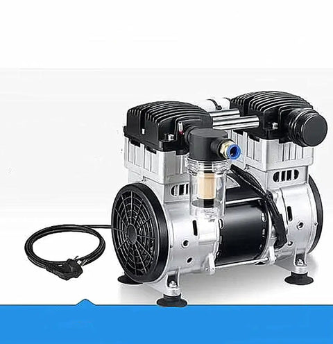 Heavy Duty Oil Free Silent Vacuum Pump, compact design, integrated air filter, reliable suction for lab and industrial use.