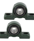 2 Piece 20 mm Pillow Block Bearing Ucp204 Self Aligning High Hard Steel Heavy Duty Unit Industrial Machinery Rated For Life Robust Bearing Blocks For Demanding Worksite Projects Daily Jobs Full Set Top Value Guarantee Fully Secured, two green mounted bearings