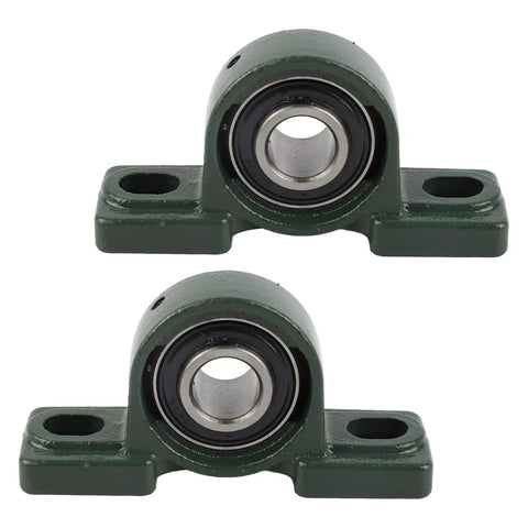 2 Piece 20 mm Pillow Block Bearing Ucp204 Self Aligning High Hard Steel Heavy Duty Unit Industrial Machinery Rated For Life Robust Bearing Blocks For Demanding Worksite Projects Daily Jobs Full Set Top Value Guarantee Fully Secured, two green mounted bearings