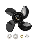 Propeller 10.6 x 12 Pitch for Mercury Outboard 25-70 HP Aluminum Prop with 13 Spline Tooth, Right Hand Rotation, Hub Nut Kit Included