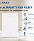 Built Tough Unbreakable 1-Gang Blank Device Wall Plate Set Mid Size 4.88-Inch High by 3.13-Inch Wide Glossy White Polycarbonate
