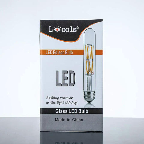 Box of 12W Dimmable Edison Led Tubular Bulb T10 T30 With E26 Medium Base Filament Lamp 100 Watt Equivalent 4000K Daylight Glow