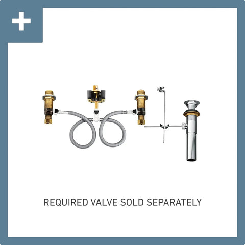 Eva Brushed Nickel Two Handle High Arc Widespread Bathroom Faucet With No Fuss 8 To 16 Inch Install For 3 Hole Sink Setup Drain Trim Valve Required 9000 valve components and drain