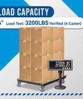 Heavy Duty Industrial 4X2 Swivel Caster Wheels With Galvanized Steel And Cast Iron Hub 3200 lb Load Capacity load test with boxes