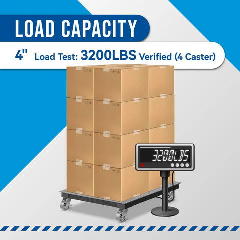 Heavy Duty Industrial 4X2 Swivel Caster Wheels With Galvanized Steel And Cast Iron Hub 3200 lb Load Capacity load test with boxes