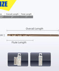 5/64 Inch Cobalt Drill Bit Set M35 High Speed Steel Jobber Length 135 Degree Point For Hard Metal Stainless Steel Cast Iron Includes Index Storage Case 10 Piece Pack, displayed with dimensions and packaging.