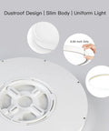 Flush Mount Ceiling Light Fixture With Remote Control, Round LED Panel 15.8 Inch, slim design and details