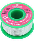 3.0mm Lead Free Solder Wire For Stained Glass Crafting, Solid Core No Flux Solder For Glass Art on Green Spool