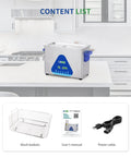 Pro Grade Ultrasonic Jewelry Cleaner 4L 120W With Heater Digital Control And Timer Includes Basket 40KHz Cleaner For Jewelry Glasses Chains Watches FullWave SemiWave Degas Modes, with basket, manual and power cable