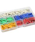 200 Pieces European Classic Car Fuses Plug And Play Auto Blade Set With 5A 8A 10A 16A 25A Color Coded Circuit Protection sorted in a clear box.