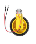 Four Pack TT Motors With 1 To 48 Gearbox Dual Shaft, 3 To 6V, 200 RPM, Wheel Kit For Arduino DIY Smart Car Robots