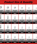 1110 Pcs Micro Screw And Nuts Kit Stainless Steel Phillips Screws M1 For Electronics Watches Glasses And DIY Repairs size chart