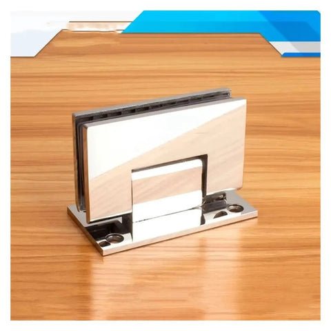 Stainless Steel Shower Screen Hinges For Frameless Glass Doors 90 Degree T Shaped Bathroom Clip on wooden surface