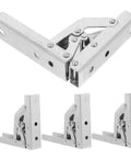 4 Pack 90 Degree Folding Cabinet Door Hinges For Corner Cabinets, Hidden Soft Close Brackets, Metal Shelf Support Hinges