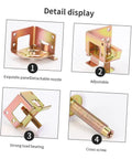 Rock Solid Adjustable Cabinet Levelers With Swivel Floor Cups For Tables And Workbenches Custom Height Design Makes Setup Hella Quick And Keeps Floors Totally Scratch Free In Rose Gold Steel Four Pack detailed display showing adjustable components.