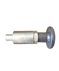 Heavy Duty Steel Pull Pin With Welded Barrel Handle And Black Spring Plunger, side view showcasing steel pin and grip.