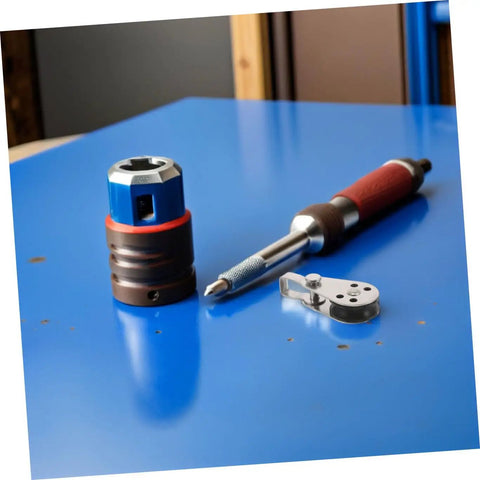 Heavy Duty Stainless Steel Pulley Block Set With Bearings For Boats Kayak And Sailing Gear on blue surface with tools