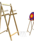 Backyard Archery Target Stand With Adjustable Heights And Ground Pegs, Sturdy Pine Wood, Detachable And Easy To Assemble