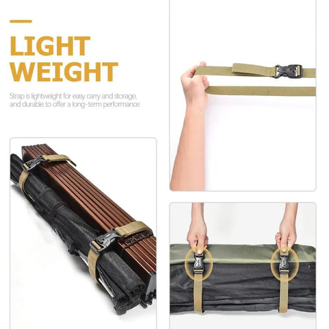 Person using 4 Pack Luggage Binding Straps Cinch Ratchet Belts for travel bags, showing lightweight and durable features.