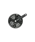 Altus FC M311 Crankset 175mm for 7 And 8 Speed Bikes With 48 38 28t Chainrings, Riveted Chainguard Integrated Design, black finish