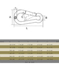 Rock Solid M8 Stainless Steel Ceiling And Wall Mount Hooks For Outdoor Hammocks And Patio Swings Heavy Duty Suspension Anchors with dimensions.